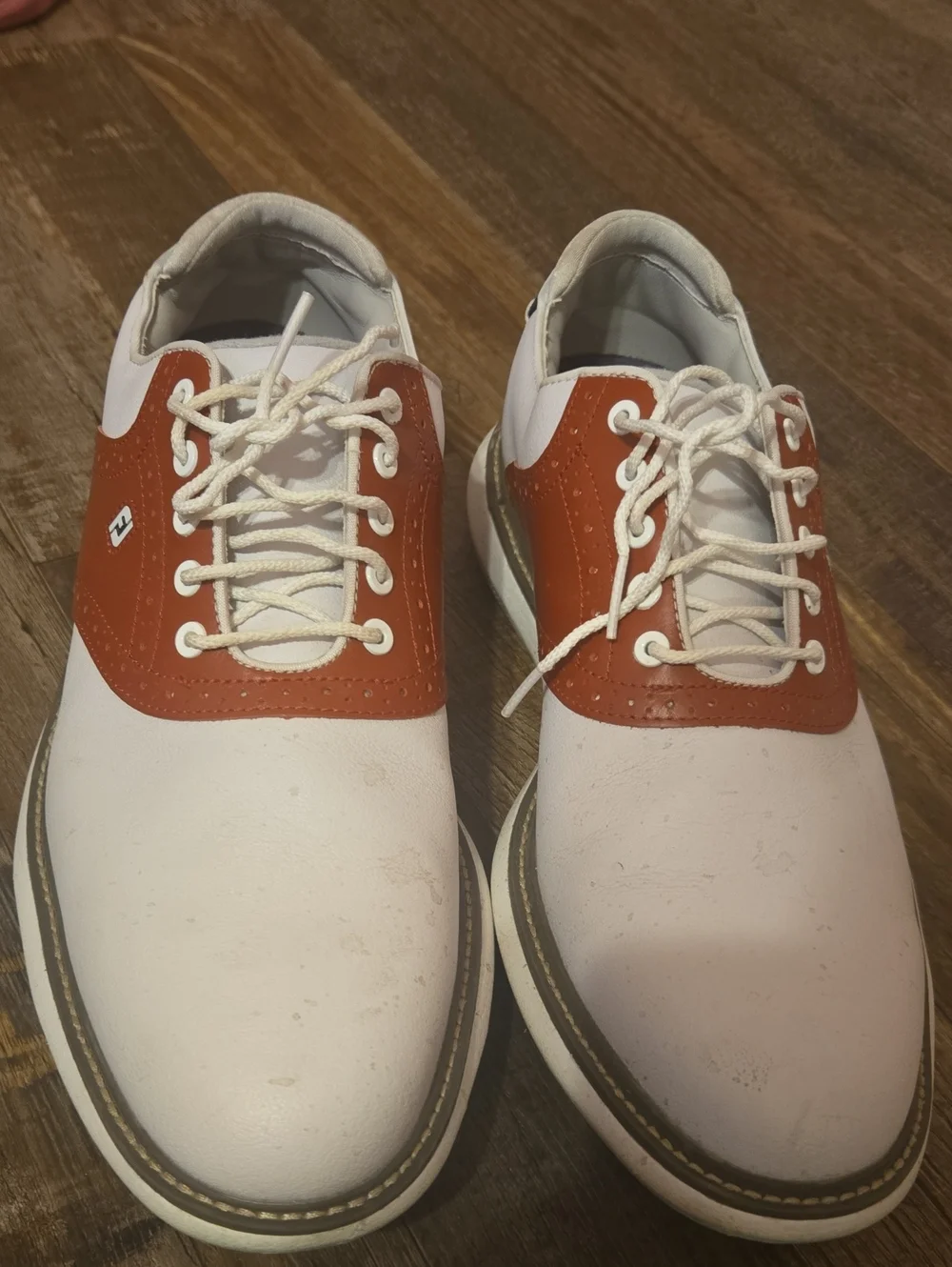 FootJoy White and Brown/Tan Men’s Boat/Golf Shoes